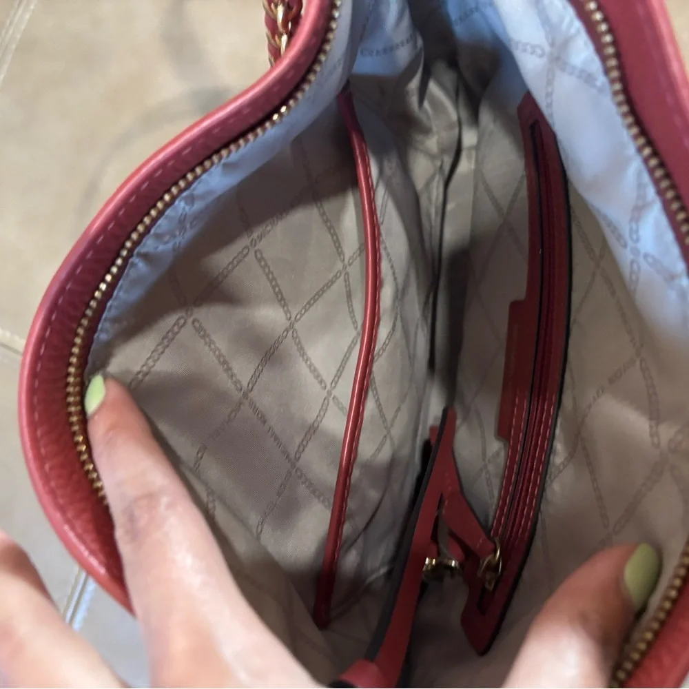 Elegant Micheal kors Reese pink Leather Shoulder Bag - Picture 7 of 9